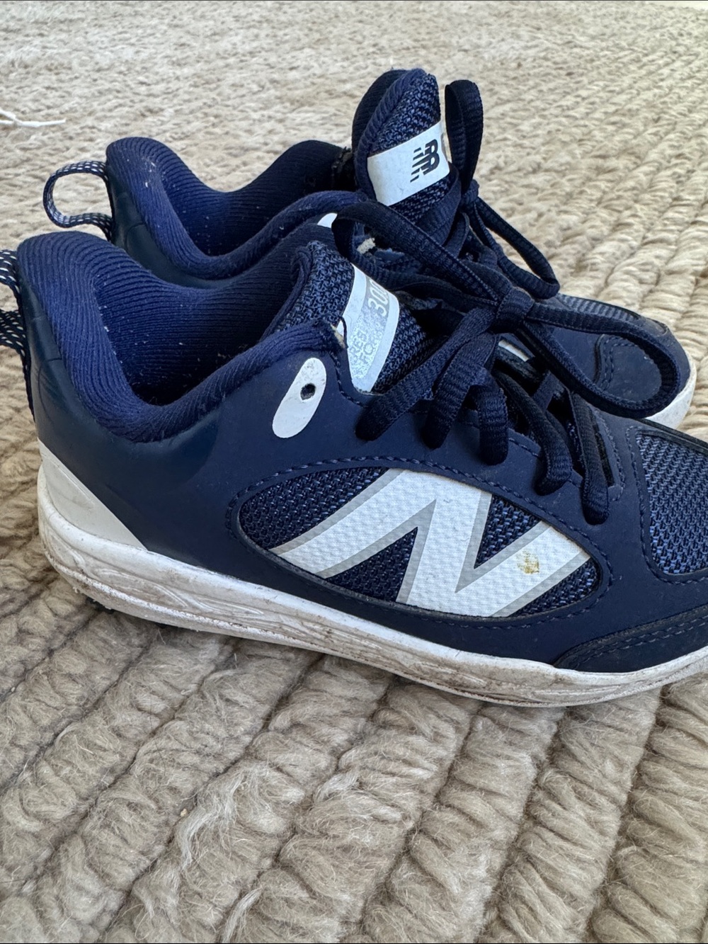 New Balance Kids Navy and White Lace-Up Sneakers